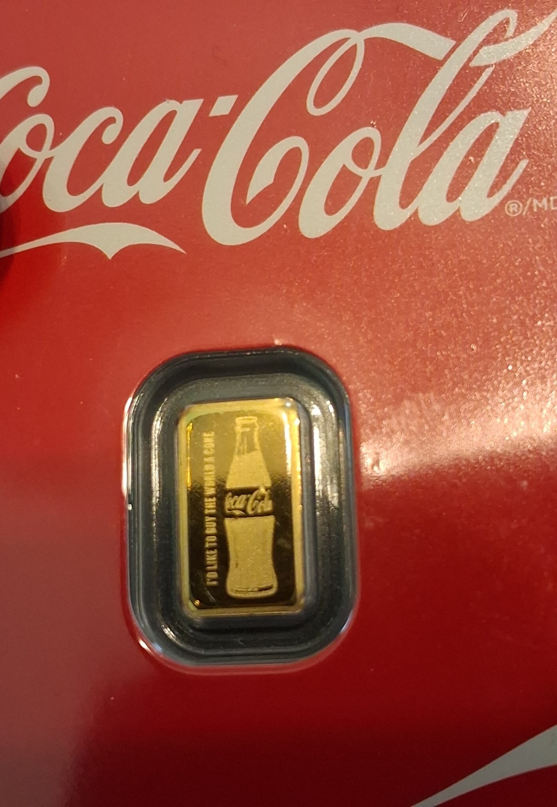 COCA-COLA 1/2 GRAM GOLD BAR .9999 FINE LOW MINTED BAR IN THE ASSAY!!!!!!!!!!!!!!