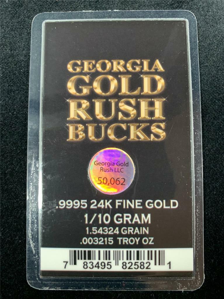 GEORGIA GOLD RUSH BUCKS COMBO PACK; 5 WEIGHTS; .9995 24K FINE GOLD BULLION