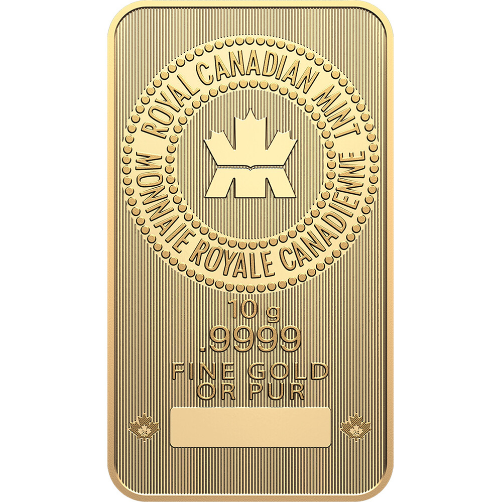 10 gram Gold Bar – Royal Canadian Mint (RCM) – .9999 Fine in Assay