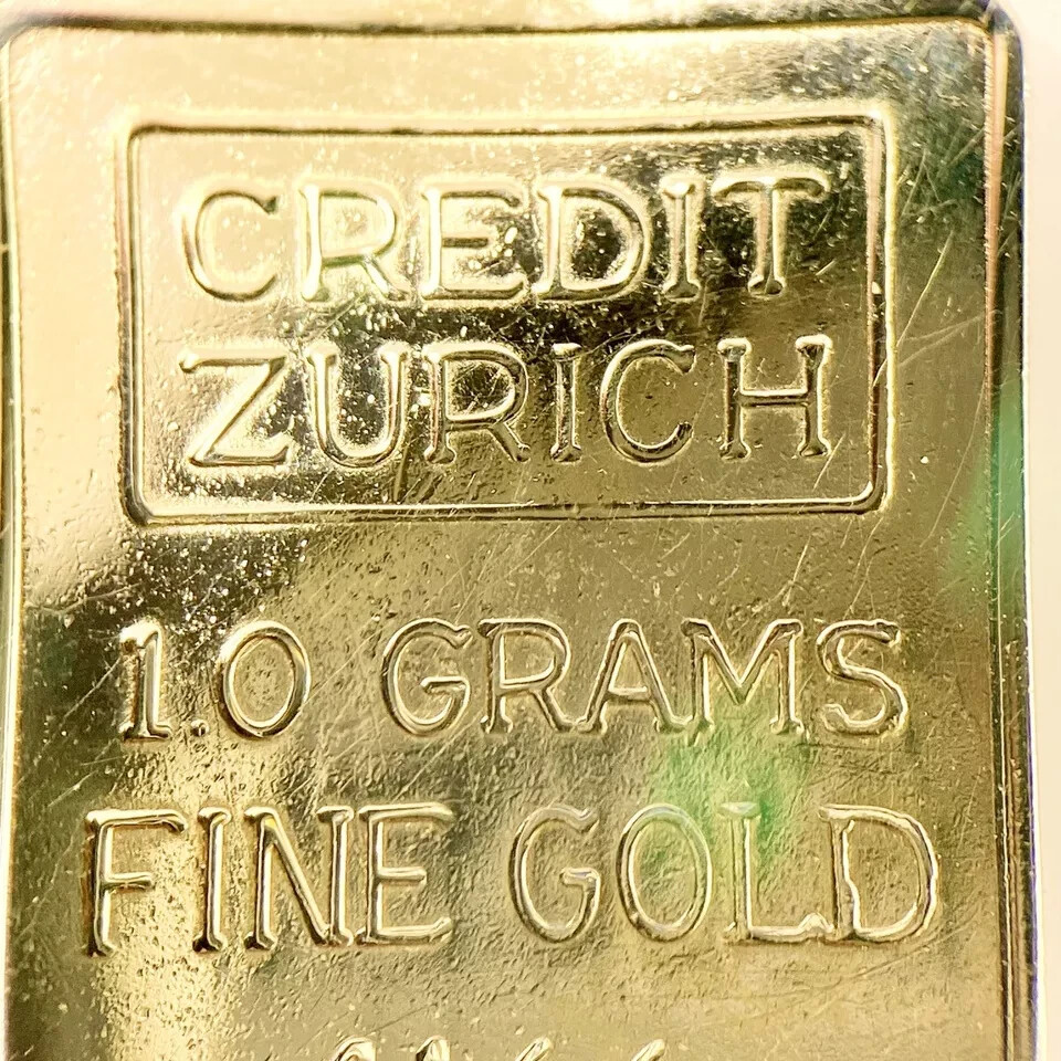 SOLID FINE .416 CHARM FOR NECKLACE Swiss Credit Zurich 1.0 gram 10k Gold Pendant