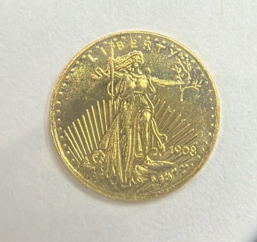 THE COLUMBIA MINT 24k YELLOW GOLD SAINT GAUDENS LIBERTY $20 MINIATURE COIN BOX
