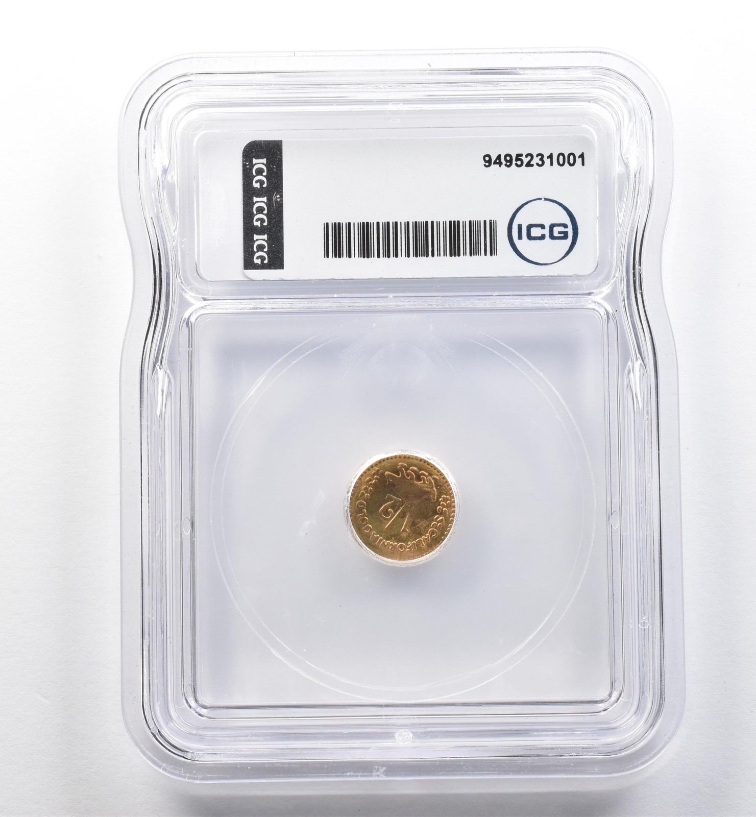(1852) California Fractional Gold Token Indian Head 1/2 Dollar MS63 ICG *7439