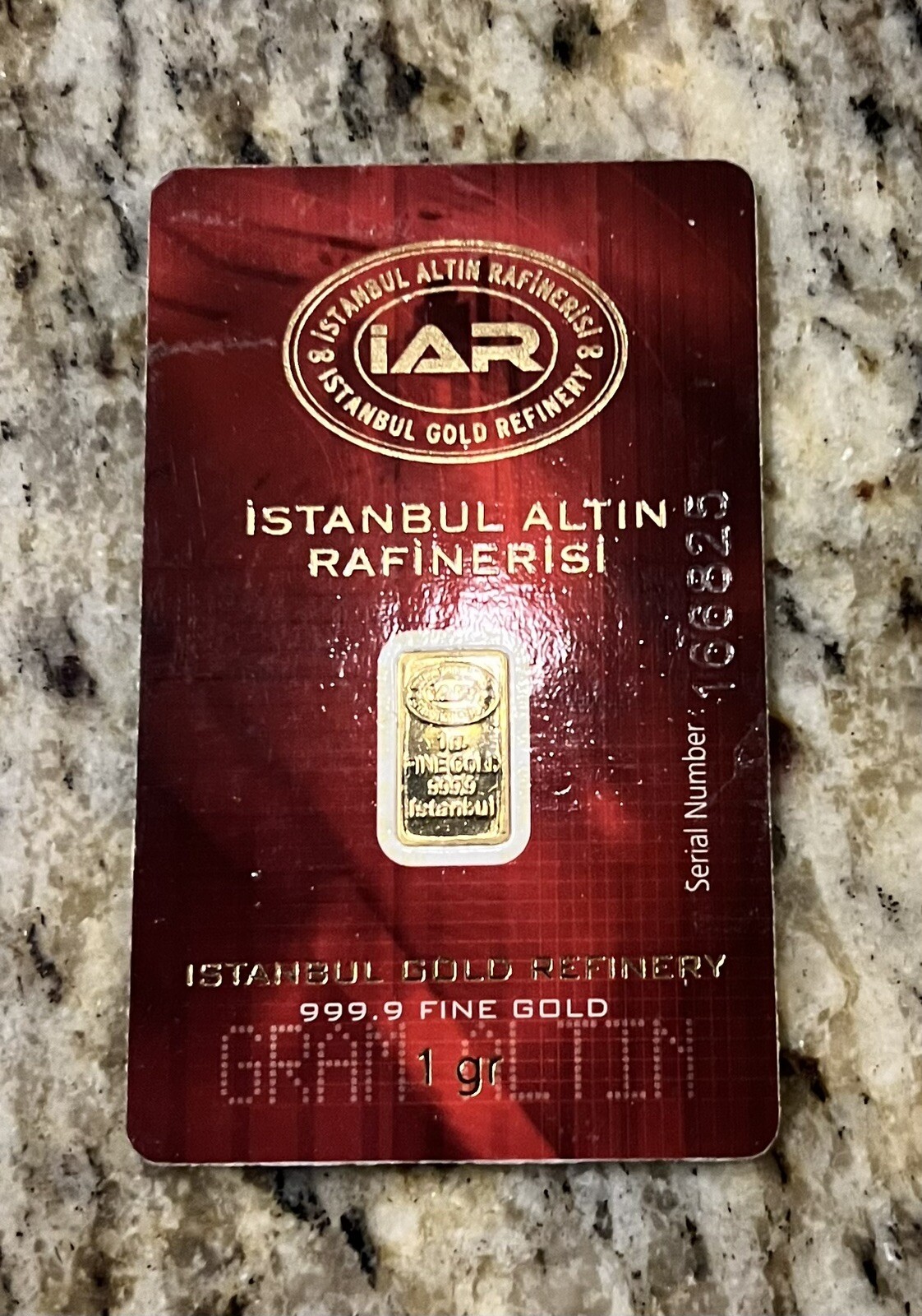RARE Red Istanbul Altin Rafinerisi (IAR) 1g Gold Bar – Vintage Assay – LBMA