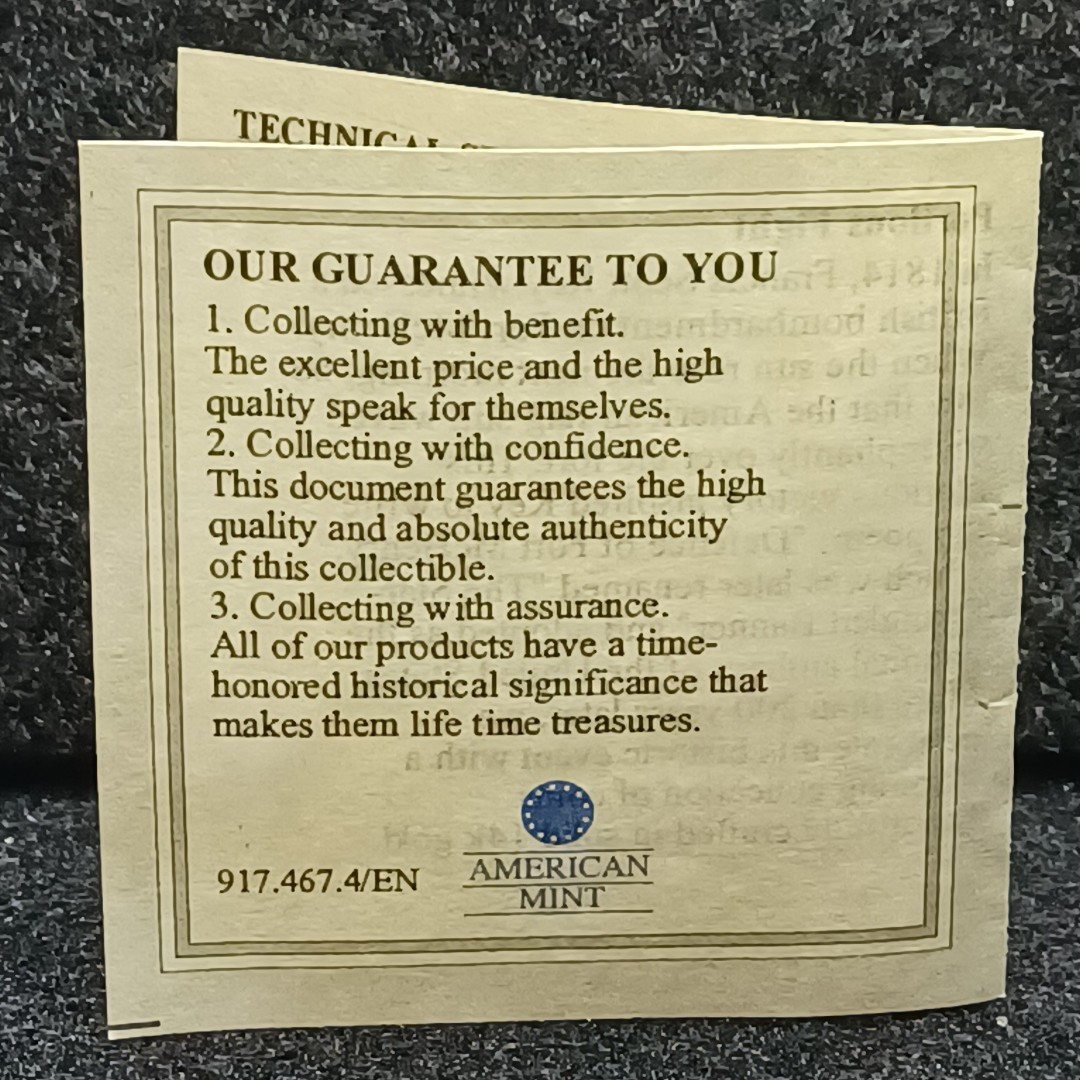 American Mint 0.5 Gram 14K Gold Proof Round Our National Anthem Solid Gold Coll.