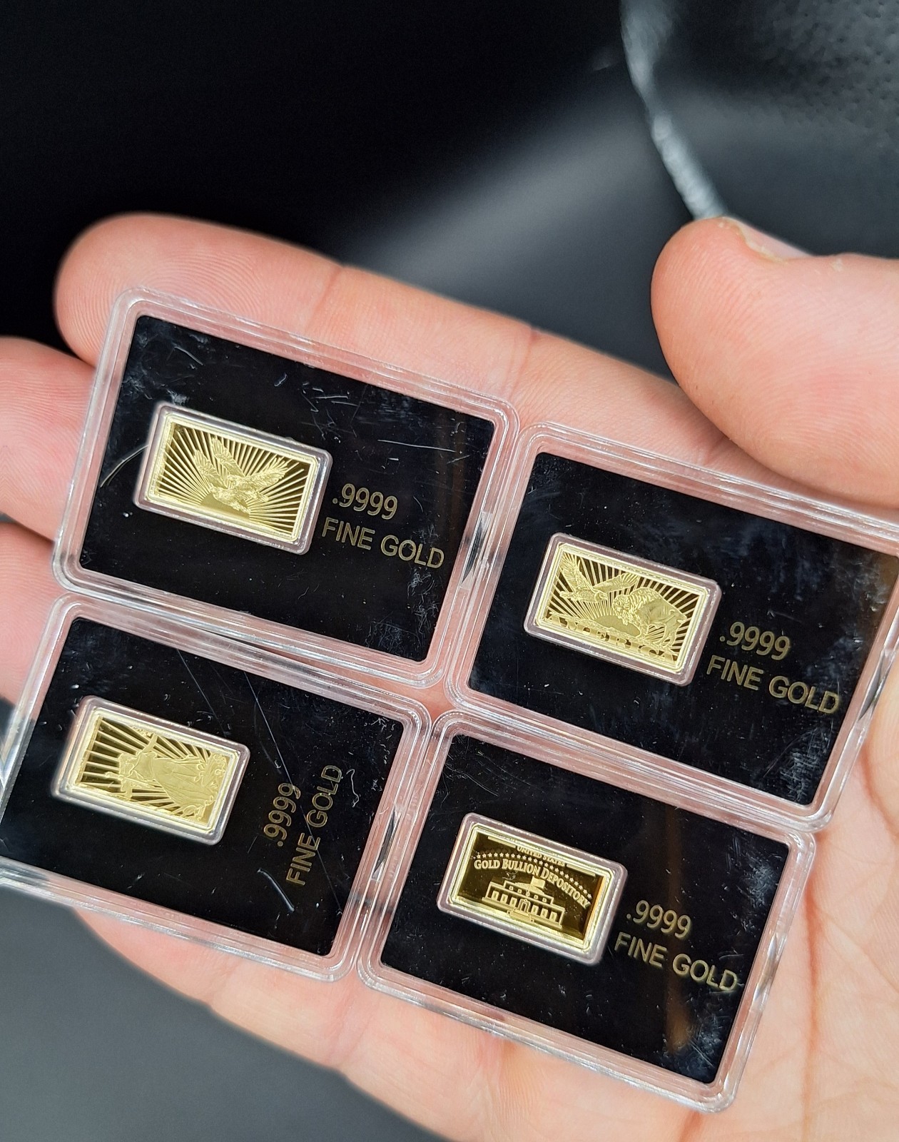 *Lot of 4* – .9999 Pure Gold Bars: Buffalo, Double Eagle, St. Gaudens, Fort Knox