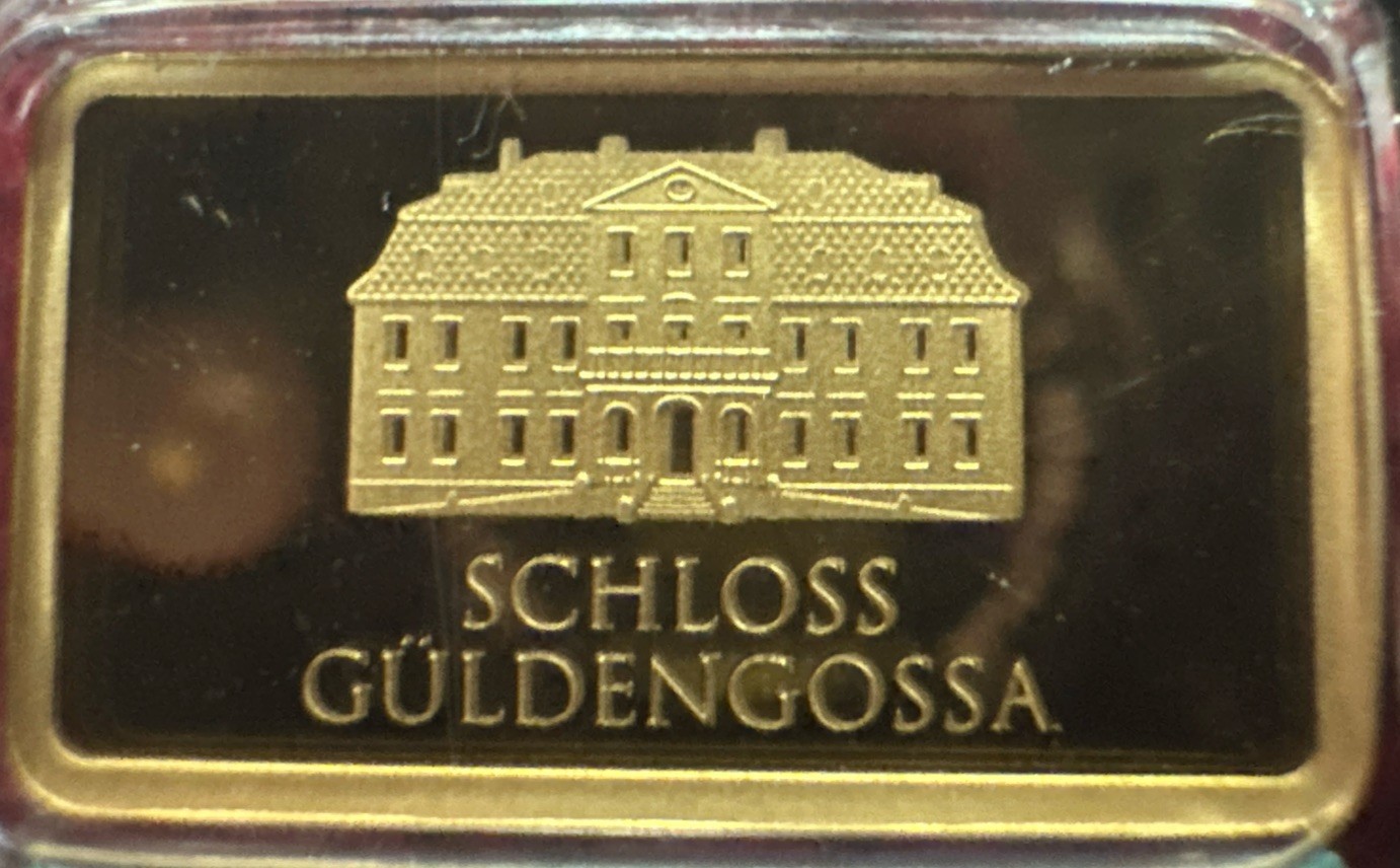 Geiger Edelmetalle AG 0.5g .9999 Gold Bar Assay Card Certificate Schloss