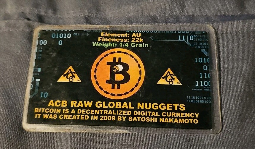 x1 BITCOIN ACB Gold 1/4GRAIN 22k