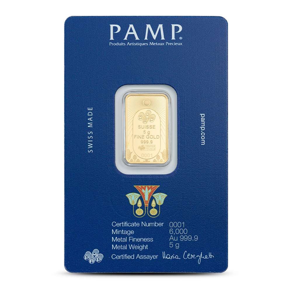 5 Gram PAMP Suisse Lucky Scarab Gold Bar (New w/Assay)