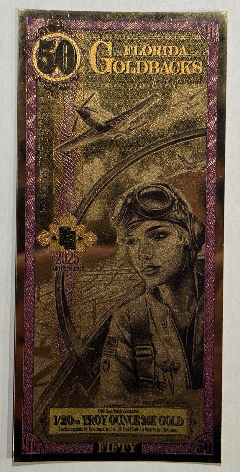 2025 Florida 50 Goldback Alpha Gold Note
