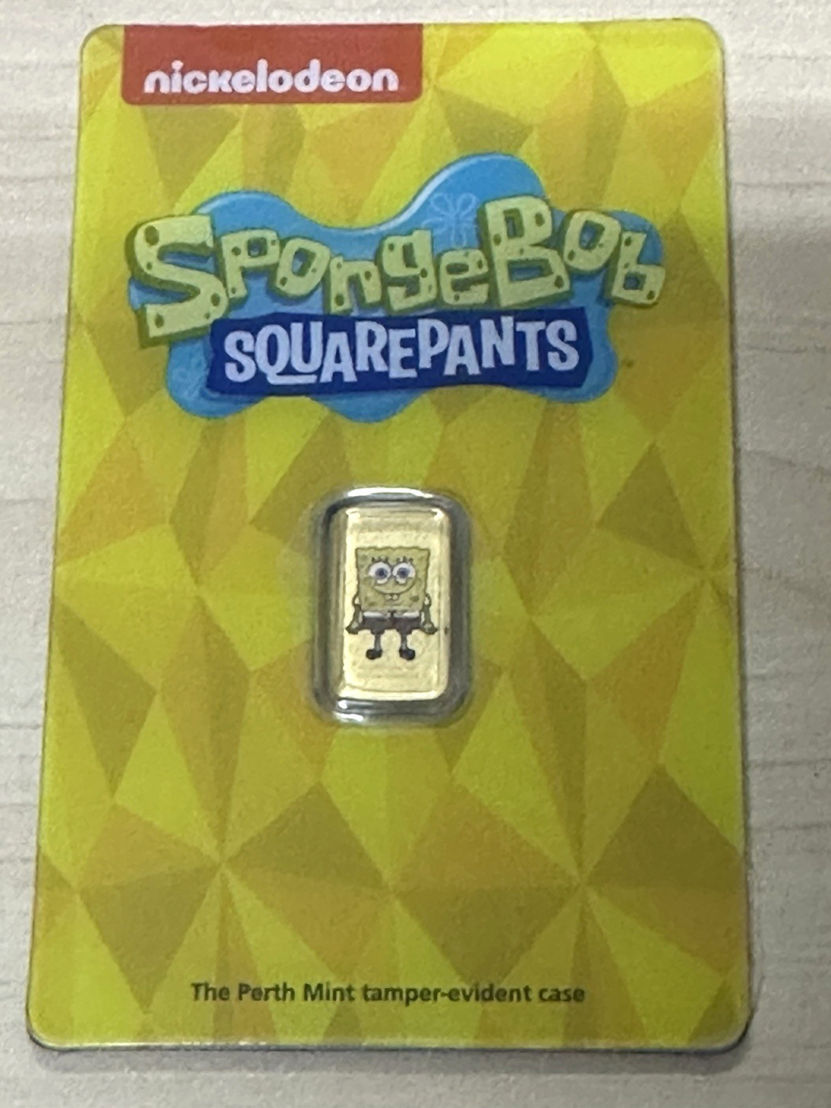 2025 SPONGEBOB SQUAREPANTS 1g 1 gram Gold Colorized Bar Perth Mint Mintage 3000