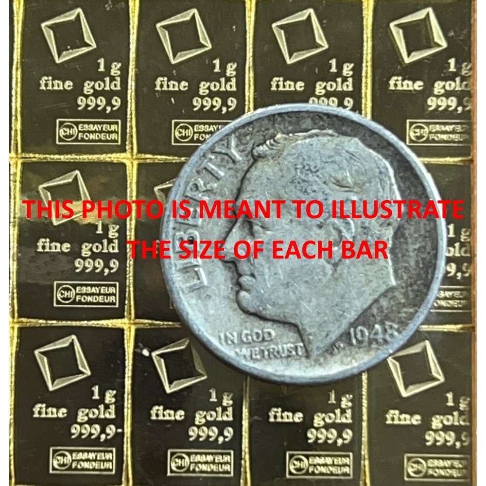 1 gram Gold CombiBar™ Valcambi Suisse .9999 Fine Gold Bar