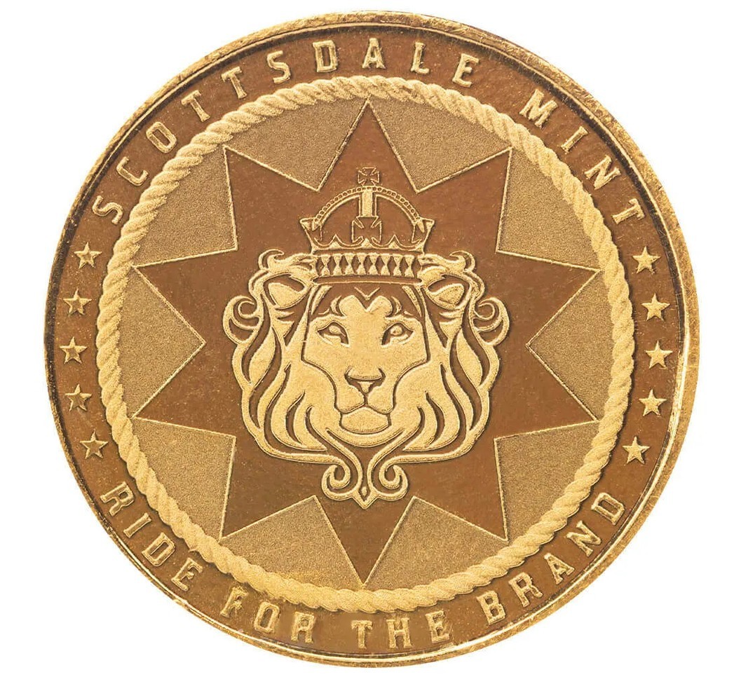 1/10 oz Scottsdale Cowboy with Buffalo Privy Gold Round w/ Error Packaging