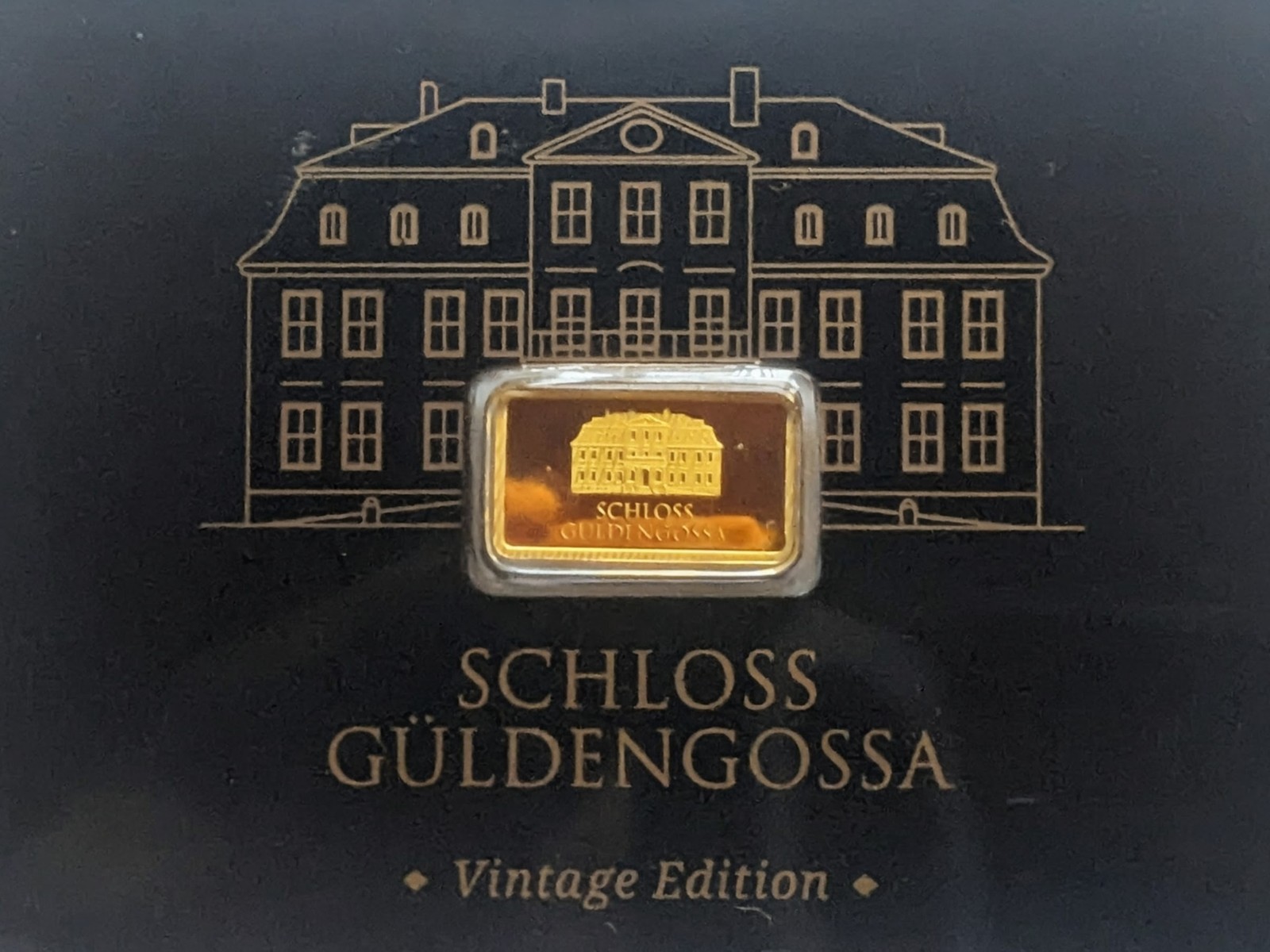 Geiger Schloss Guldengossa Vintage Edition Carded Gold Bar .5 Gram .999 Fine