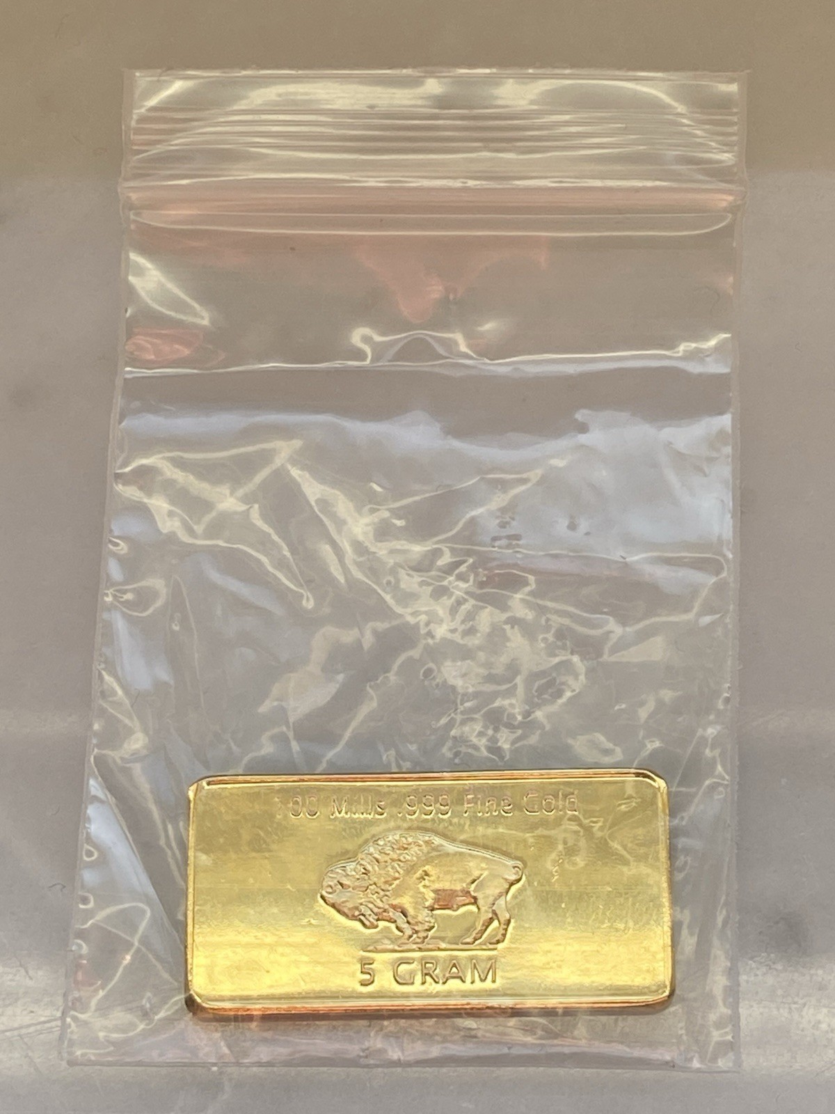 Lot of 10 – 5 GRAM 100 MILLLS GOLD BUFFALO BULLION BARS .999 FINE