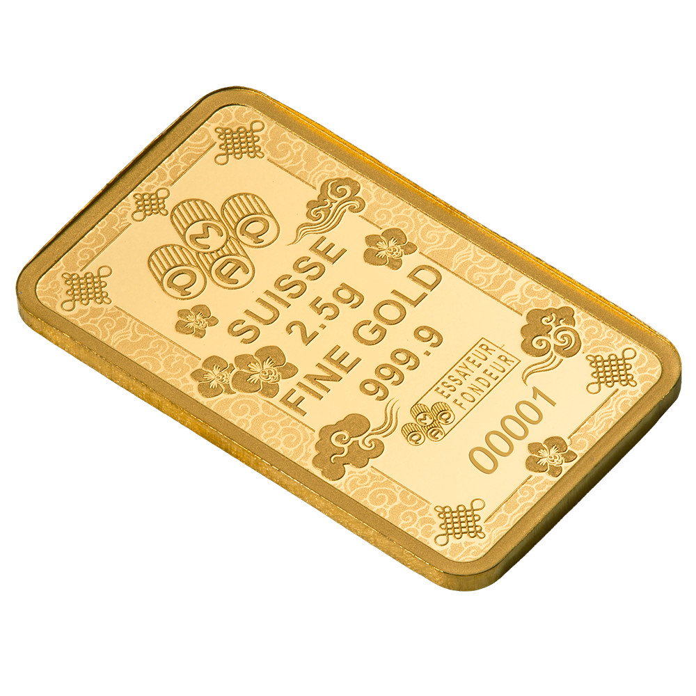 Pamp Suisse Lucky Cat 2.5 Gram Gold Bar – w/ Assay & Sleeve