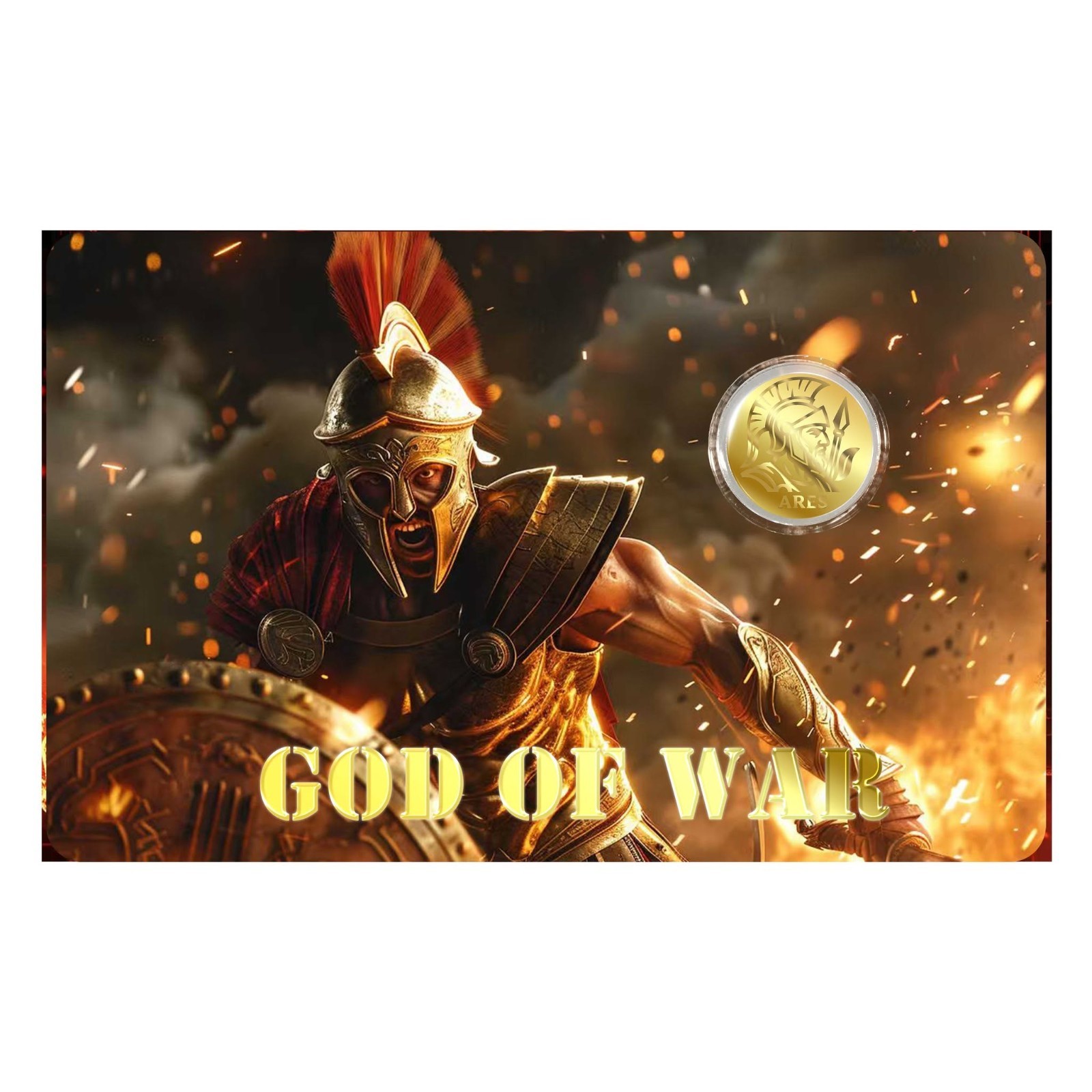 2026 Niue Ares 1/1000 oz .9999 Gold Coin in Card (9999 Mintage)