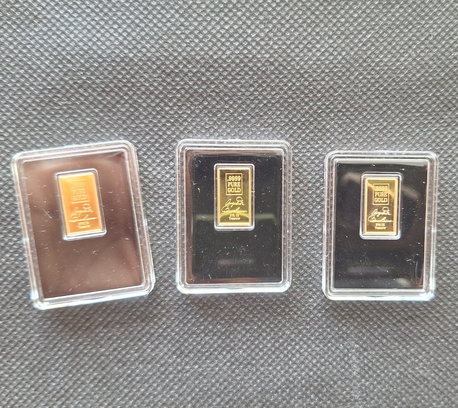 Lot of 3 Gaudens Lady Liberty Pure Gold Bar .999 Pure