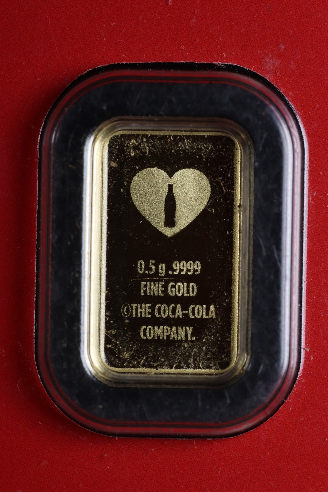 Pamp Suisse 0.5 gram Gold Bar – Coca-Cola Valentine’s Day