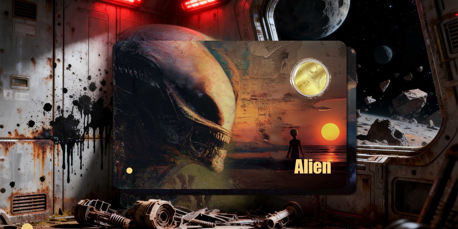 ALIEN 1/200 Oz Gold Coin card 30$ Liberia 2026