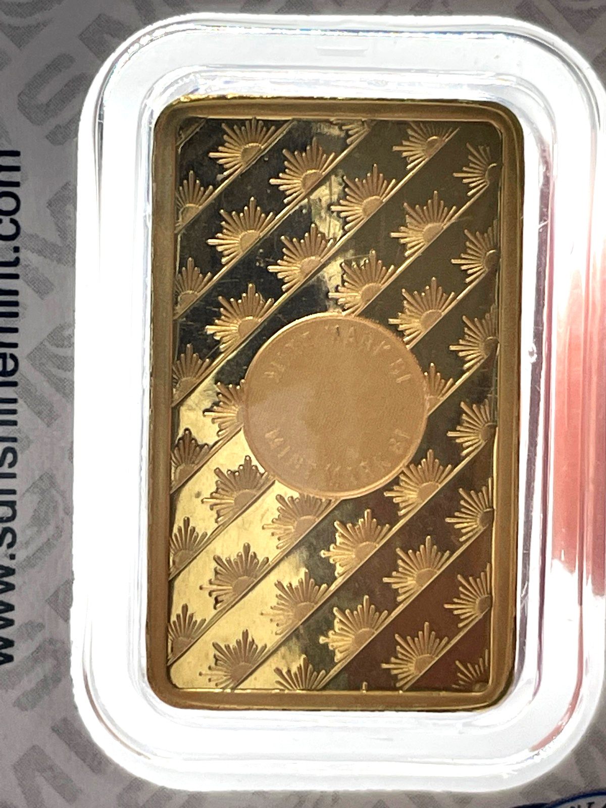 10 Gram Sunshine Mint .9999 Fine Gold Bar In Assay Mint Mark SI