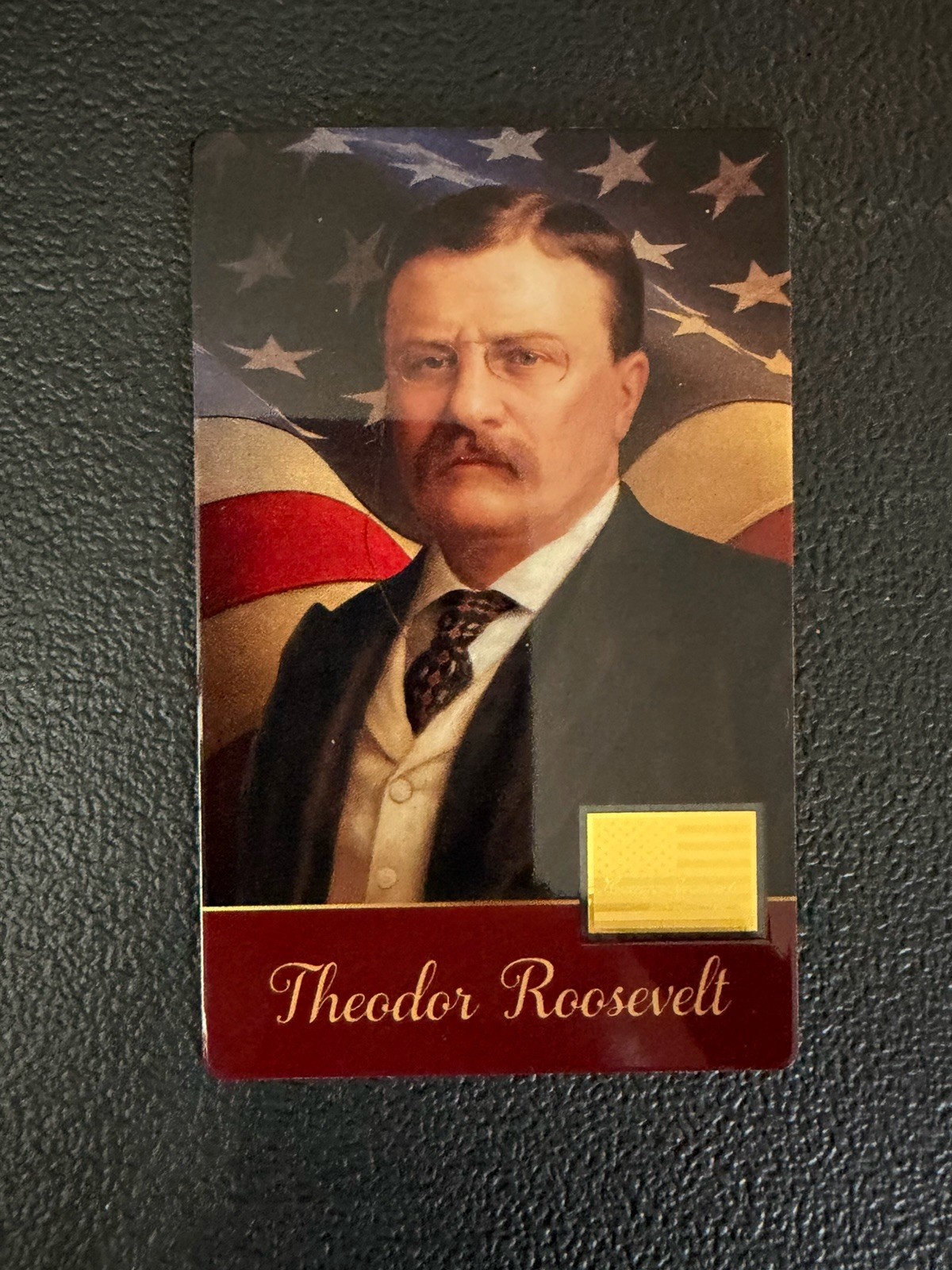 Theodor Roosevelt 1/1000 Oz .999 Fine Gold Coin Liberia in Card 50,000 Mintage