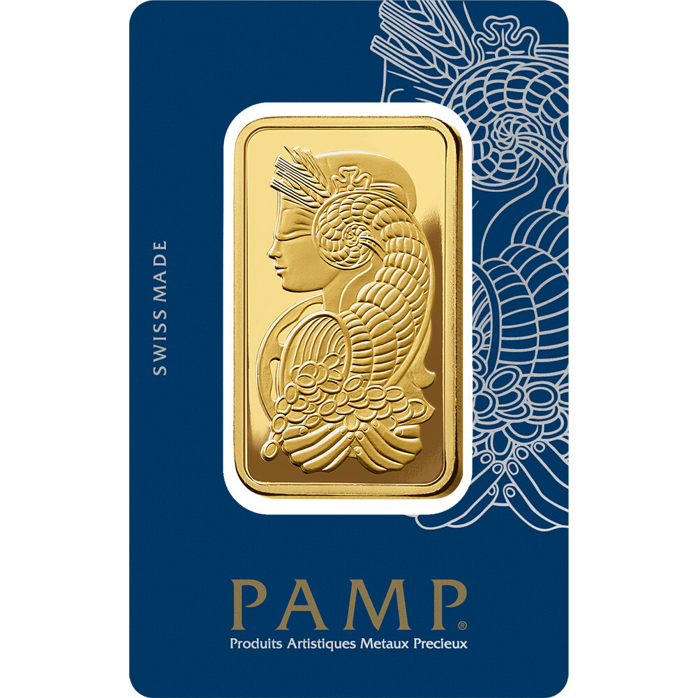 100 gram Gold Bar – PAMP Suisse – Fortuna – 999.9 Fine in Sealed Assay