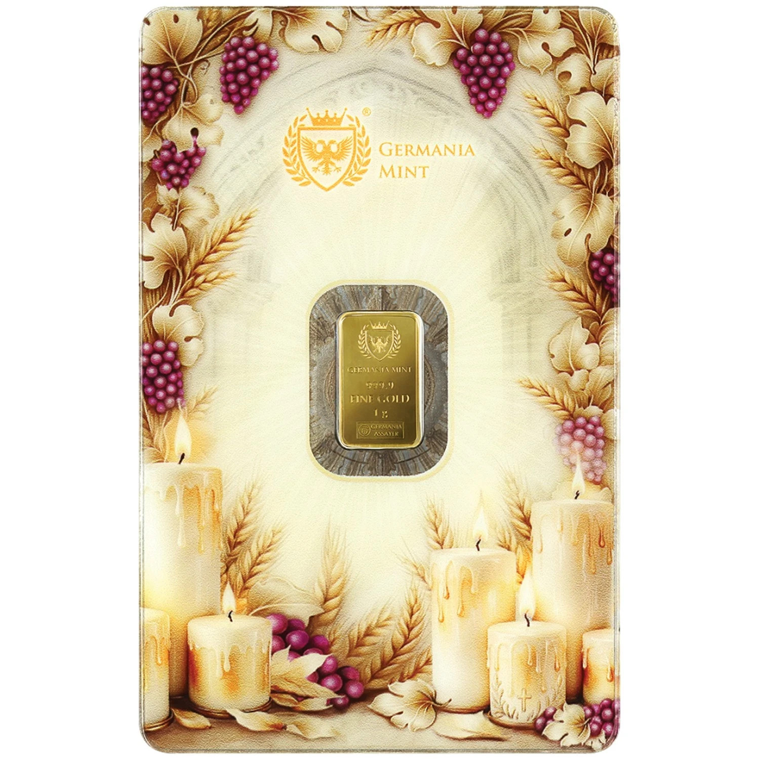 Germania Mint First Holy Communion Minted 1g 24K Gold Bar Packed in a Safepack