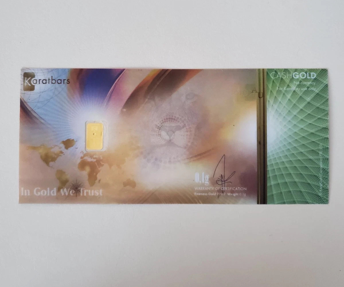1/10 gram Nadir gold bar 999.9 fineness Cashgold karatpay
