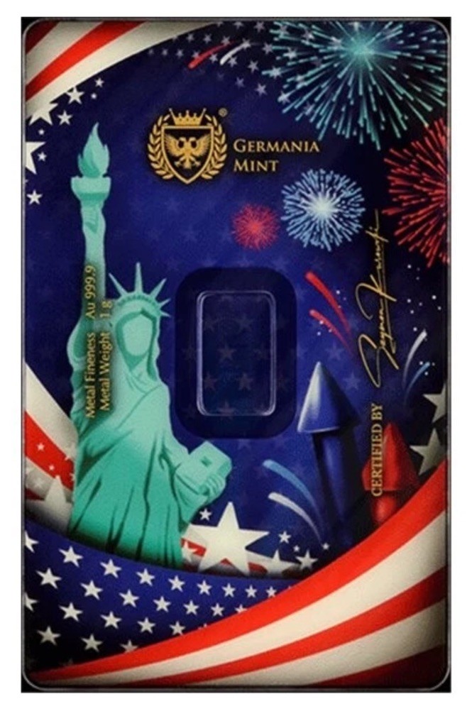 🇺🇸1 Gram Gold Bar-In Time For 250th Anniversary-July 4th Assay-Germania Mint