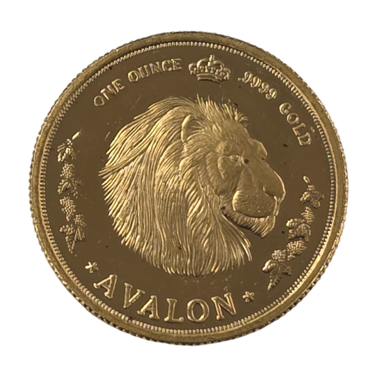 1 oz Gold Avalon The Patriot Round with Red Spots and Minor Scratches