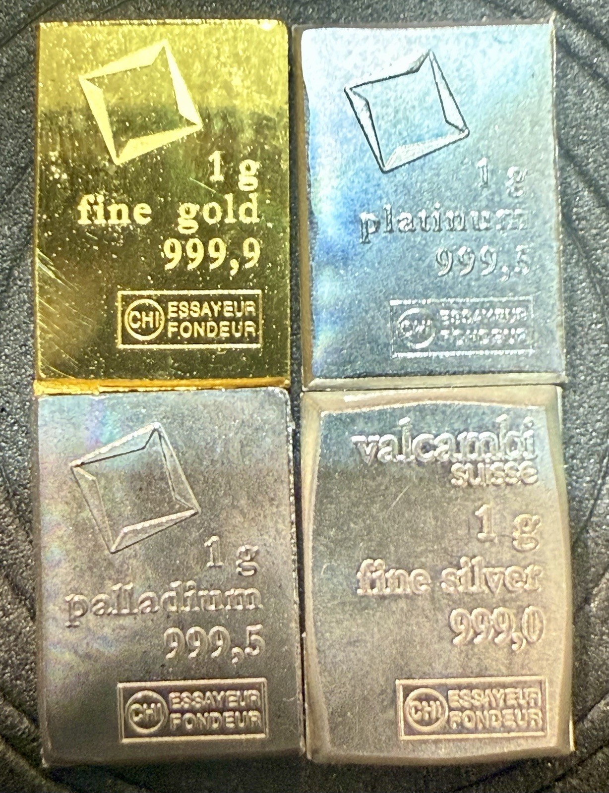 1 Gram Gold Platinum Palladium Silver Gram From CombiBar Lot 4g Total (4x1g)