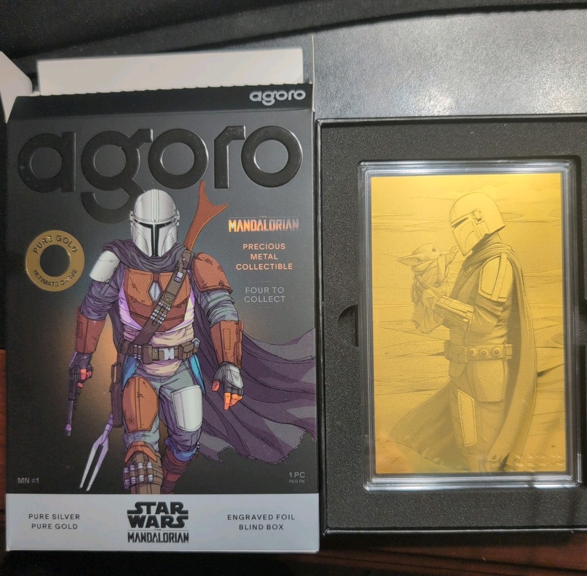 Star Wars Mandalorian Grogu 5g .999 Gold Foil Agoro Limited Edition #25/50 Rare