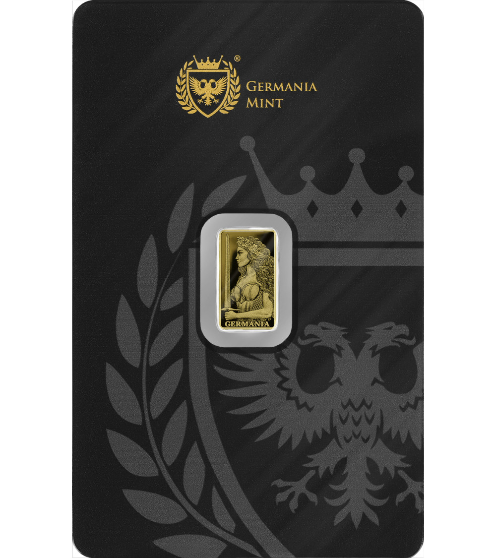 Germania Mint Lady Germania Minted 1/200 oz Gold Bar in Assay Card