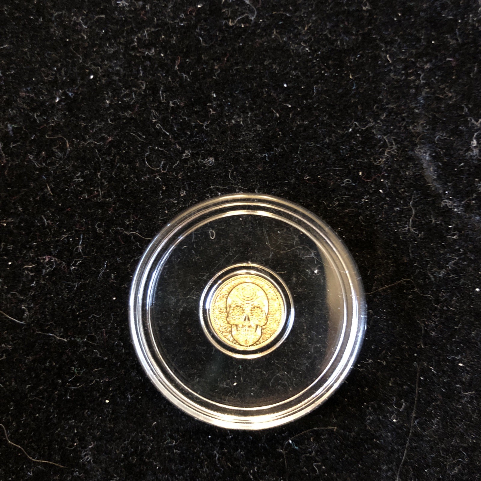 1/200th oz .9999 Fine GOLD Skull Dia De Los Muertos FRACTIONAL GOLD