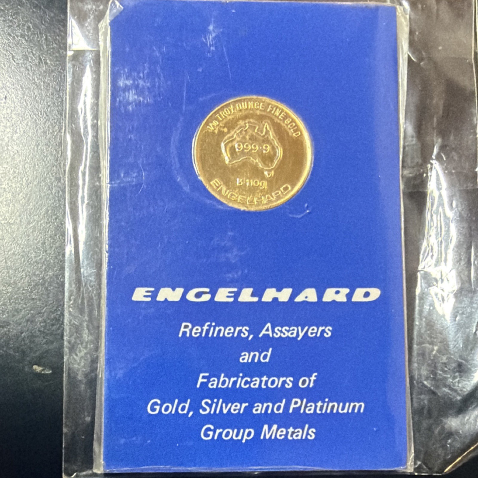1 Engelhard Australia 1/10 oz 999.9 Fine Gold Round 1/10 oz Gold Content