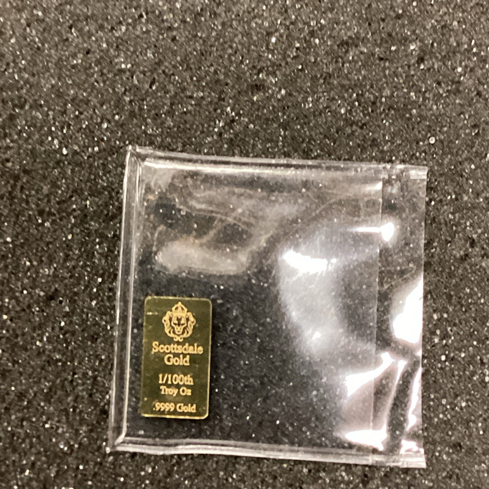 1/100 oz Gold Bar – Scottsdale Mint .9999 fine gold fractional