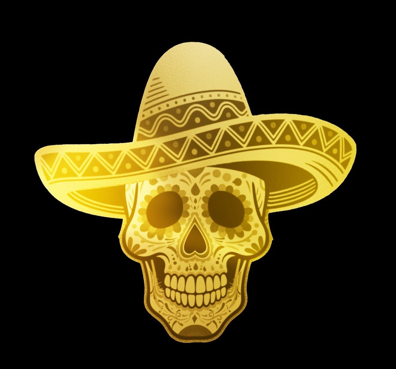 2026 Liberia Dia De Los Muertos Shaped 1/1000 oz 999 Fine Gold Coin ~ in Card