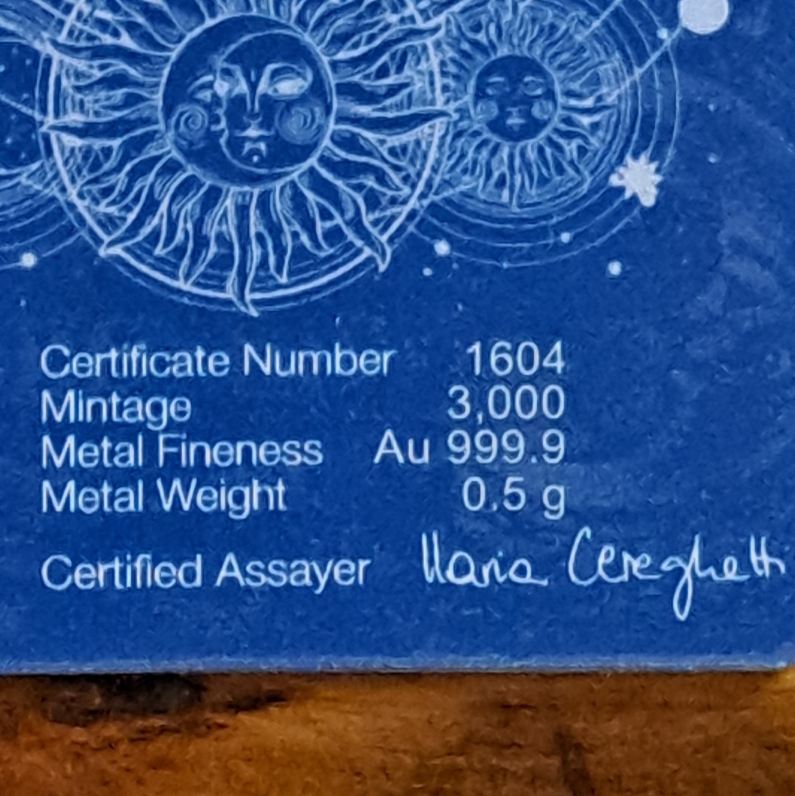 PAMP Suisse Zodiac Capricorn 0.5g Fine Gold Bar .9999 Au 999.9 Total 0.5g