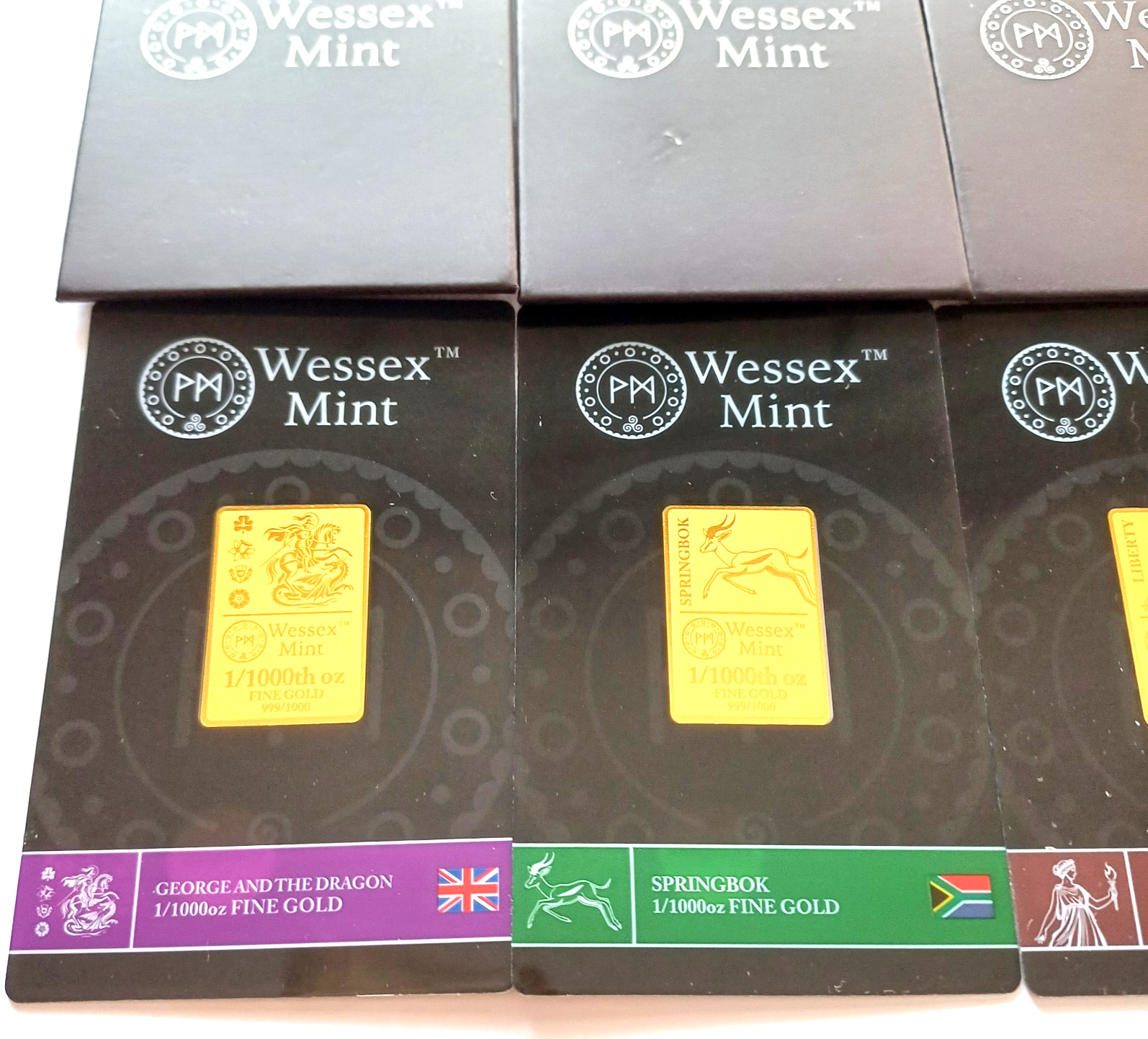 Wessex Mint 1/1000th oz x 3 Fine Gold Bars Bundle 999.9 24ct RRP £39.99 each