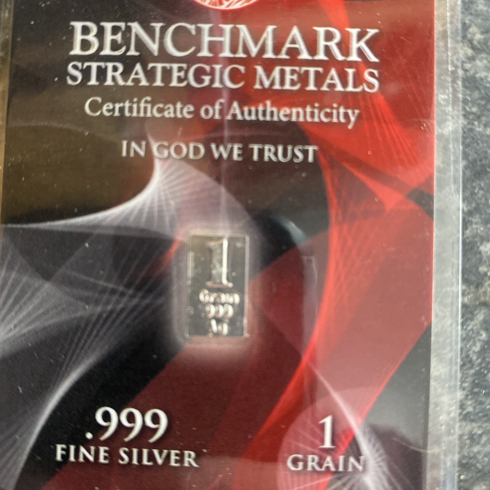 1 Grain Of. 999 Silver From Benchmark Strategic Metals
