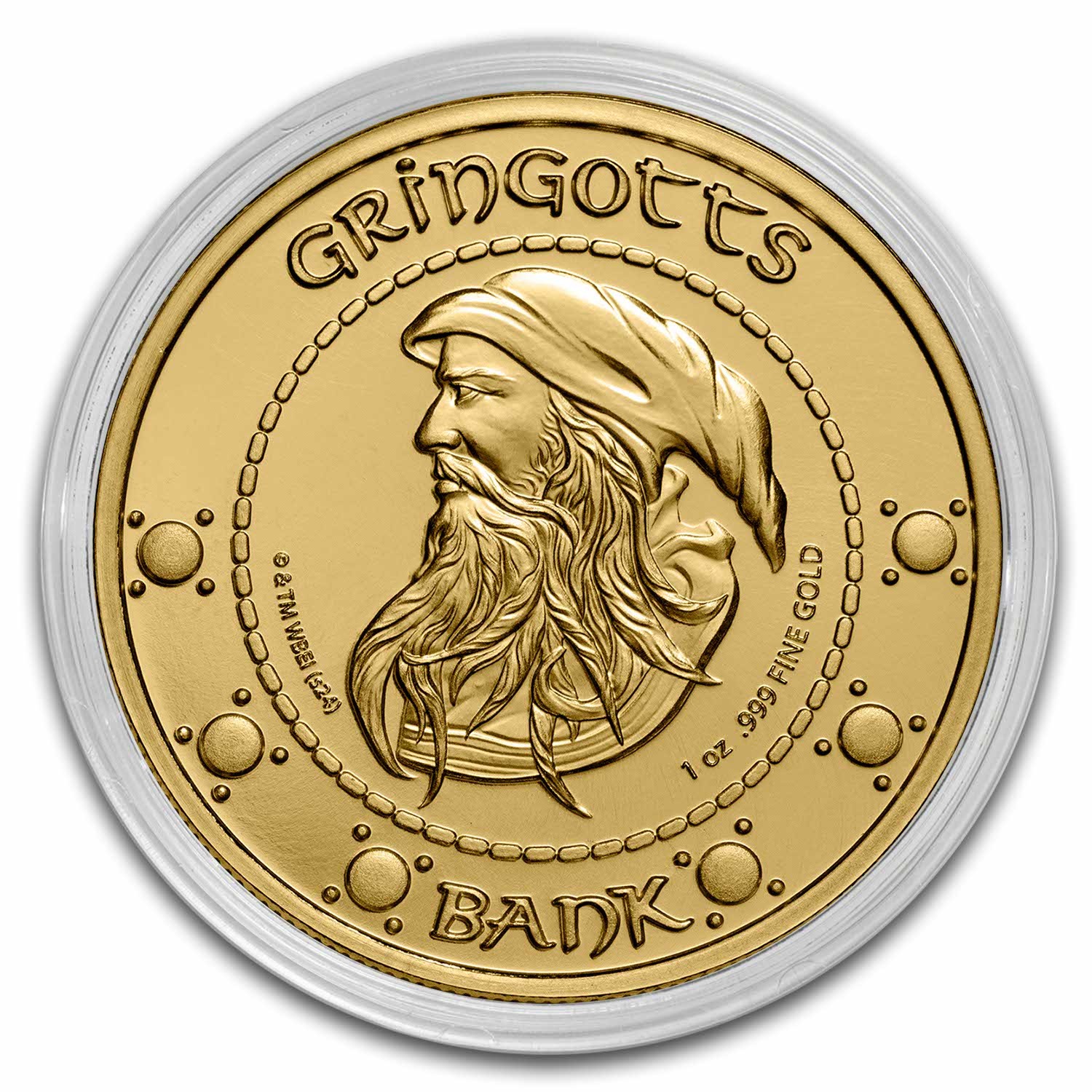 Harry Potter 1 oz Gold Currency: Gringotts Galleon Round