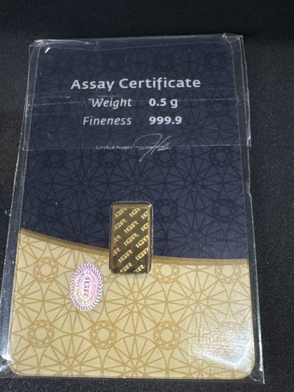 1/2 Gram Gold Bar – Istanbul Gold Refinery with Assay Certificate Card