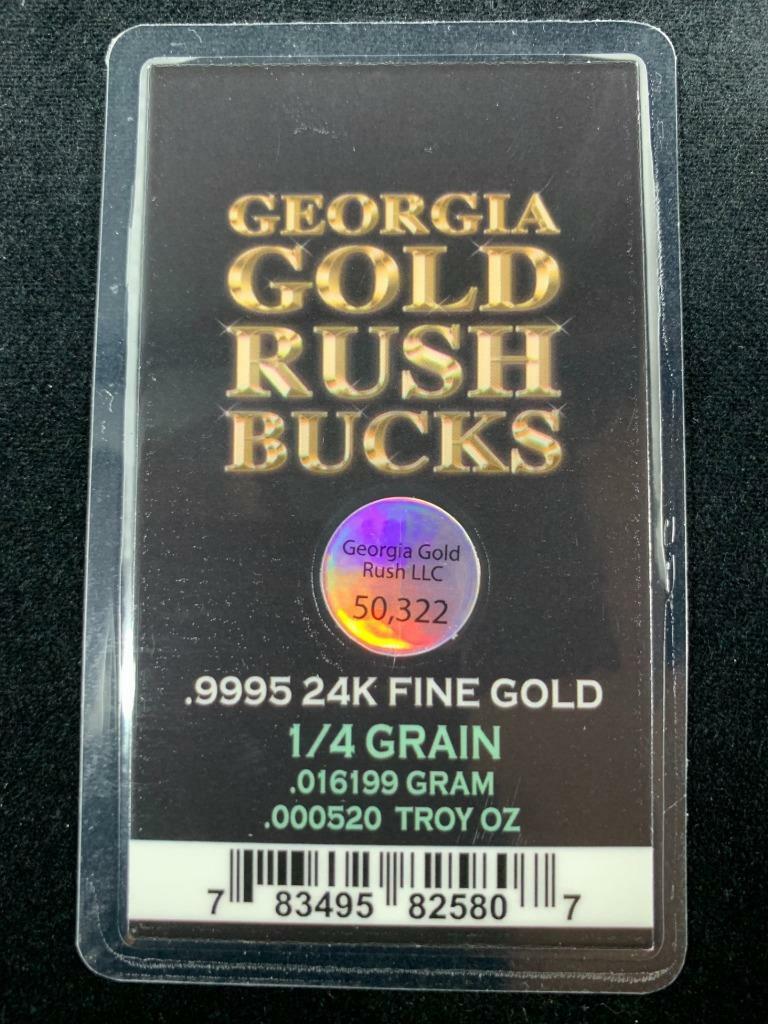 GEORGIA GOLD RUSH BUCKS COMBO PACK; 5 WEIGHTS; .9995 24K FINE GOLD BULLION