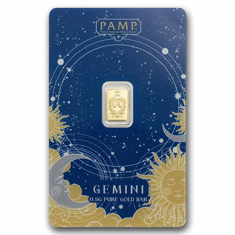 1/2 gram Gold Bar – PAMP Suisse Zodiacs: Gemini
