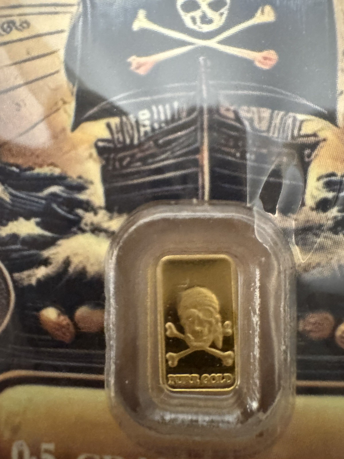 .5 GRAM Pirate Gold Bar 999 Fine. Limited Mintage of 5,000 (PROOF BAR)