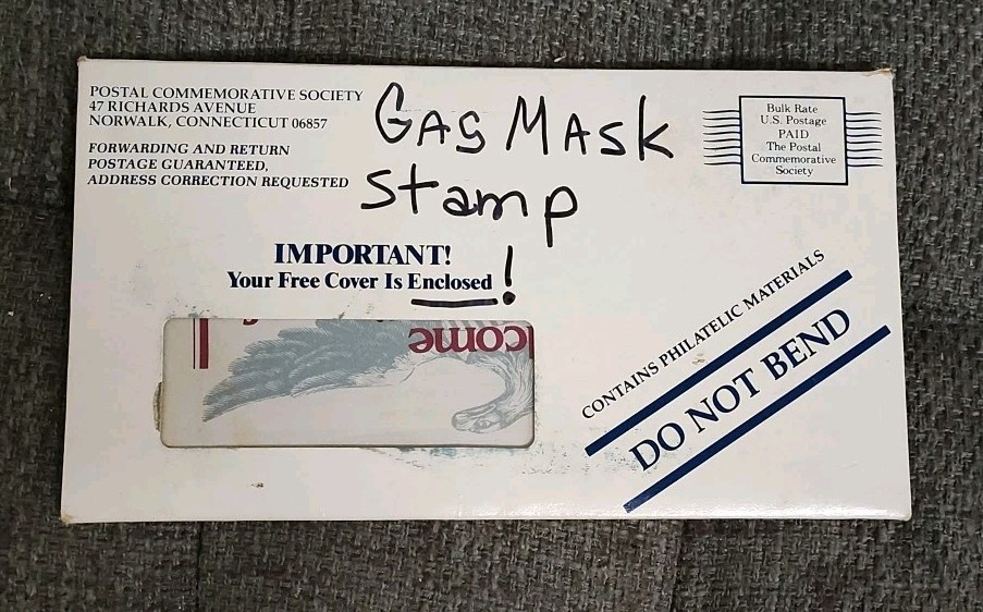 CIVIL DEFENSE GAS MASK WORLD WAR II 22KT GOLD STAMP COMMEMORATIVE STAMP