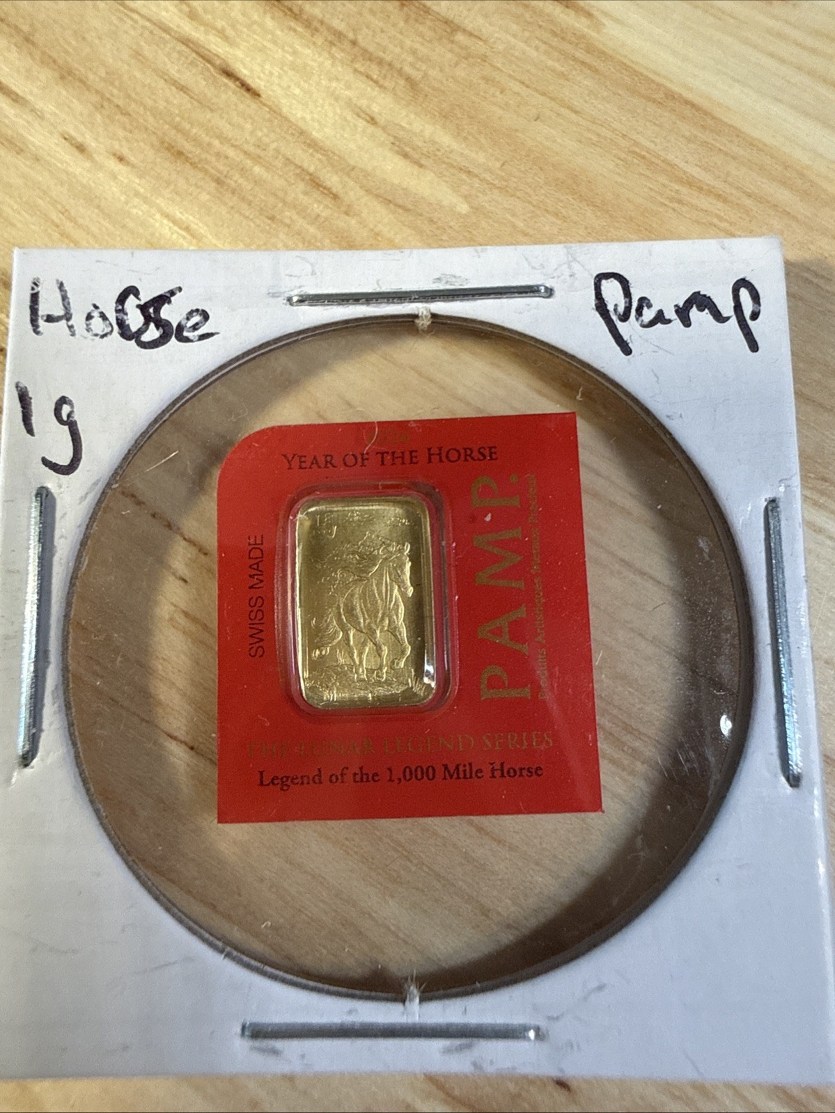 2026 1 Gram PAMP Suisse Lunar Legends Horse Multigram Gold Bar .9999 Au 1,000