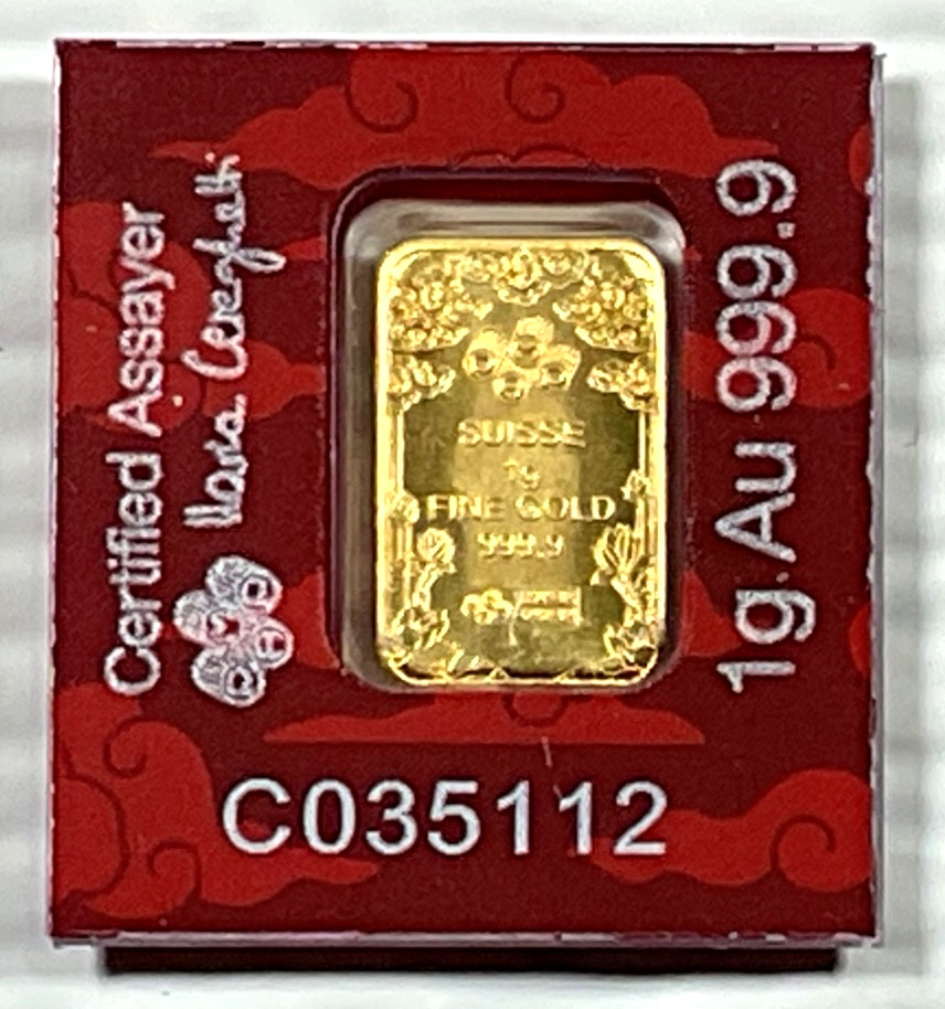 PAMP Suisse Good Luck Dragon 1 Gram .9999 Gold Bar Multigram Year Of The Dragon