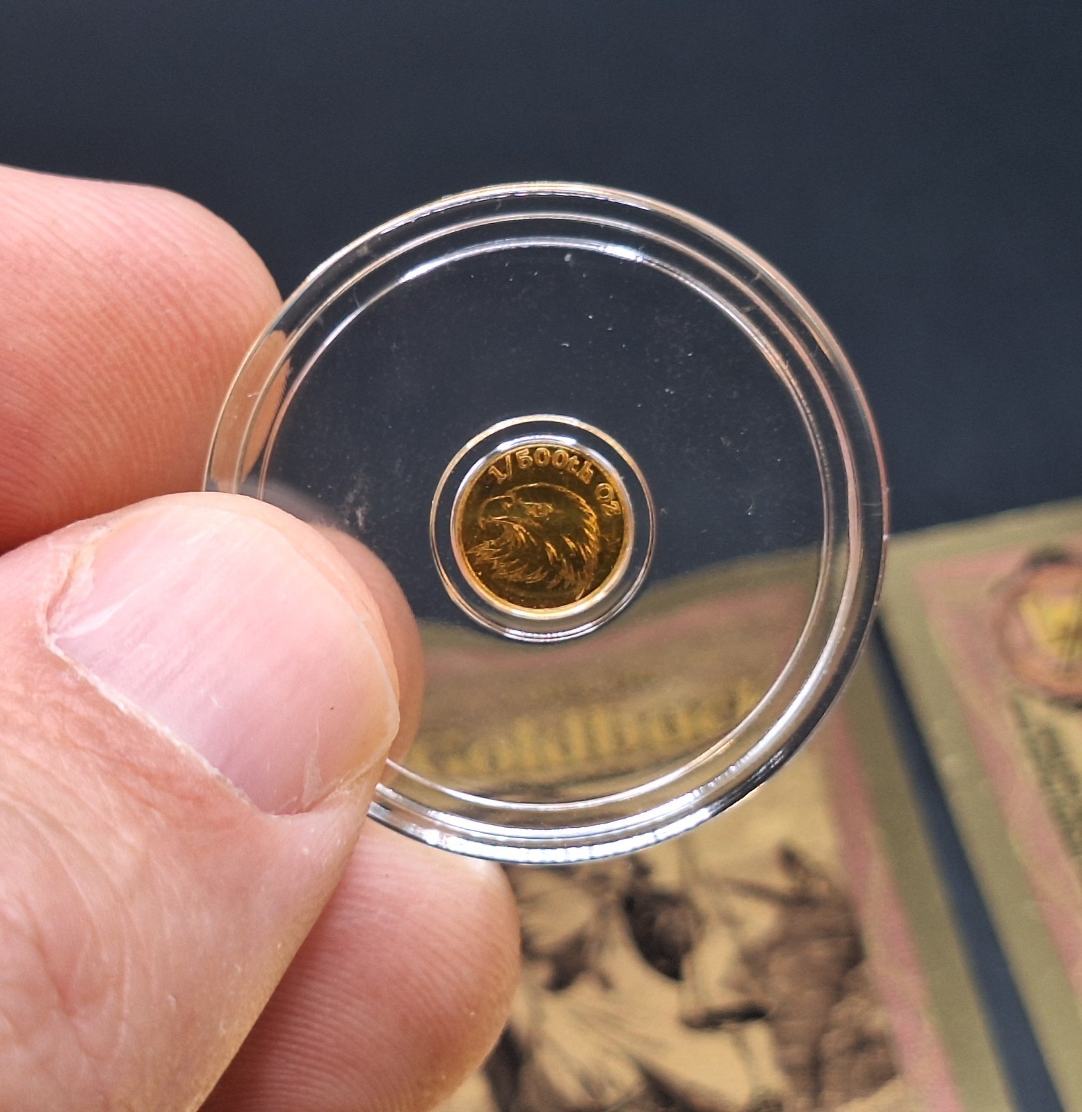 American Eagle Gold Round 1/500 oz & 2 Idaho Goldback 1/4 Gold Notes Set