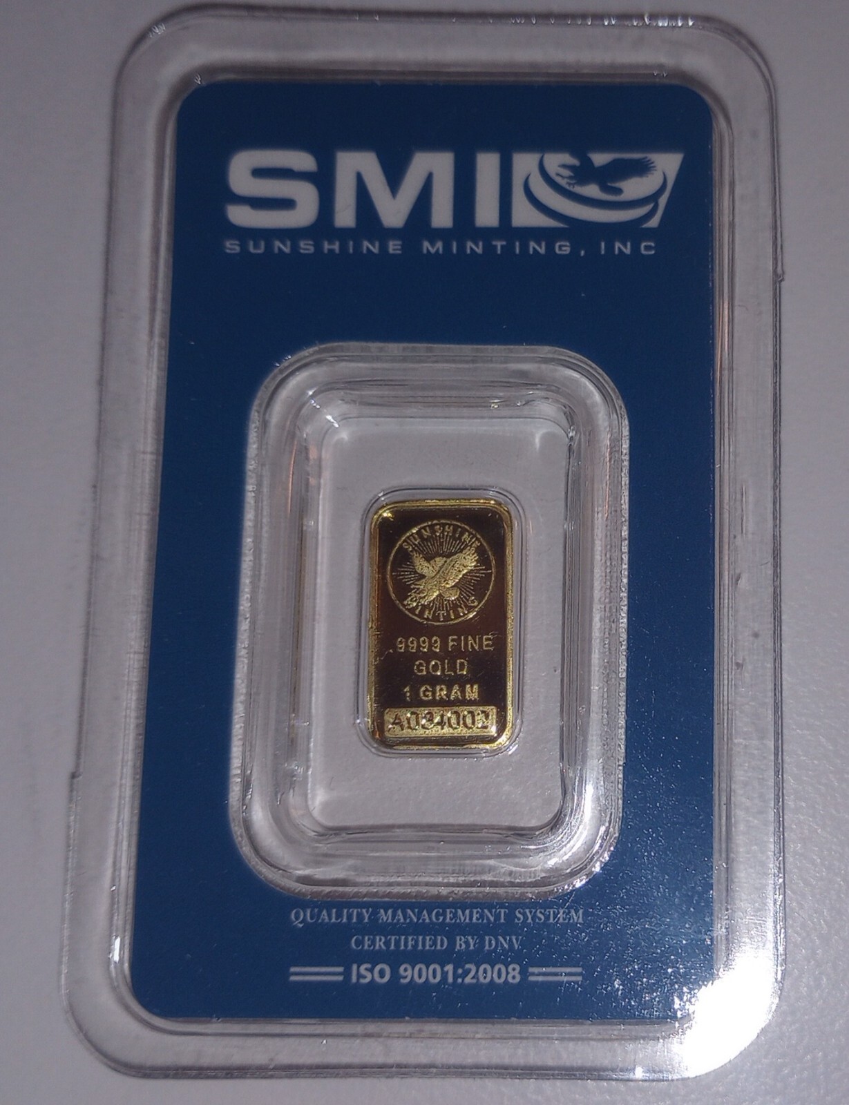 Sunshine Mining Inc (SMI) 1 Gram 999.9 Gold Bar Sealed w/Assay Certificate